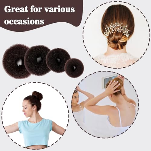 MAQIHAN Hair Donut Bun Maker Kit with Clips - 5 Sizes