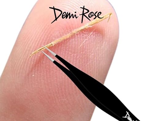 DEMI ROSE Pointed Precision Tweezers - Stainless Steel Splinter & Ingrown Hair Remover