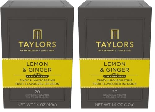 Taylors of Harrogate Lemon & Ginger Herbal Tea - 40 Individually Wrapped Bags