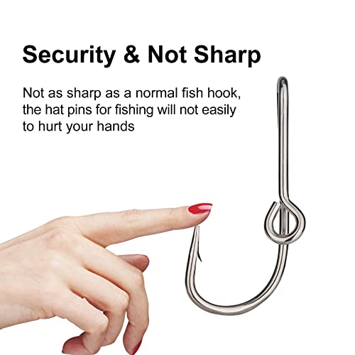 Worutuk High Carbon Steel Hat Pins and Hook Set - 4 Piece Pack
