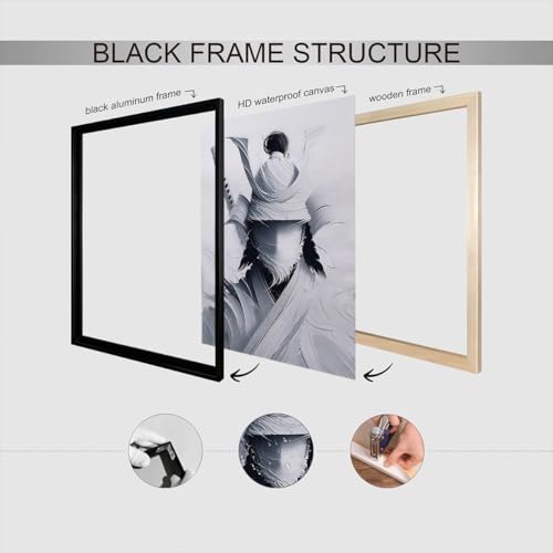 Minimalist Abstract Samurai Canvas Poster - Black & White Wall Art