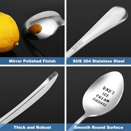 Engraved Ice Cream Shovel Spoon for Dad - Funny Gift for Men