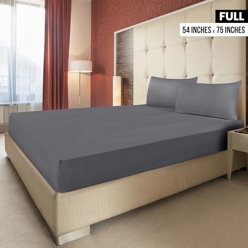 Utopia Bedding Full Fitted Sheet Set, 15-Inch Deep Pocket, Grey, 6-Pack