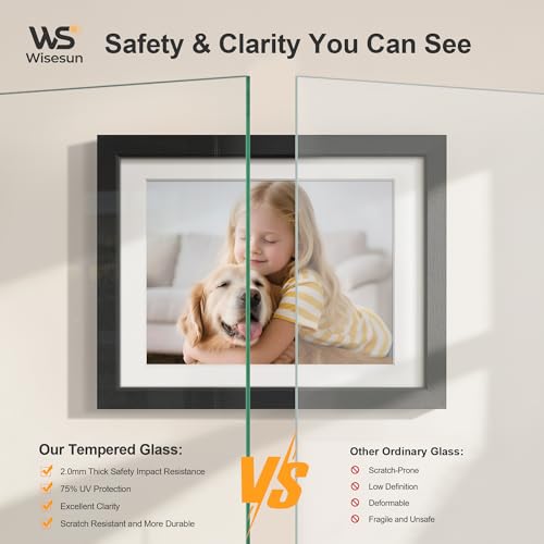 5x7 Black Picture Frame with Tempered Glass - Versatile Design