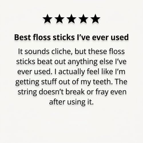 SmileSet Mint Dental Floss Picks 50 Pack - BPA-Free Dual-Action Flossers