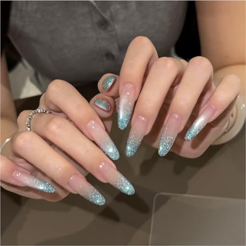 GAOY Blue Reflective Glitter Gel Nail Polish 16ml Jelly Translucent Sparkle