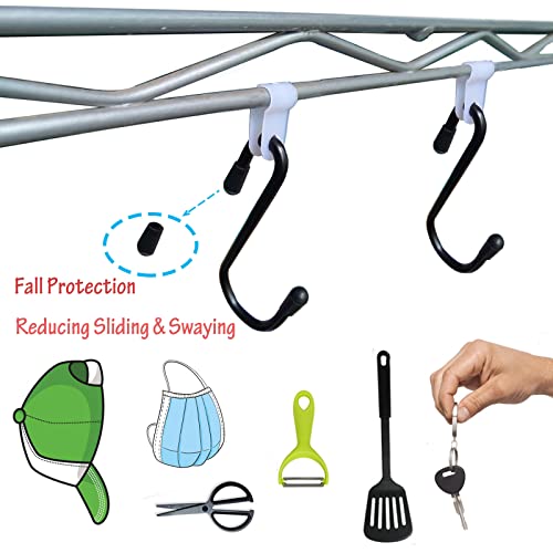 Anti-Drop S-Shape Wire Shelving Hooks - Heavy Duty Steel Rack Hangers