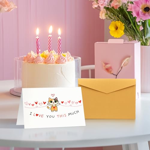 Cute Cat Greeting Card - Funny Love & Anniversary Card for Partner