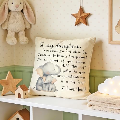 To My Daughter Decorative Throw Pillow Cover - 18" x 18"