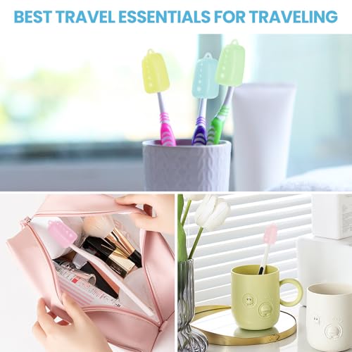 Lapfoon Silicone Toothbrush Covers 6 Pack - Portable Travel Cap for Electric and Manual Toothbrush Heads