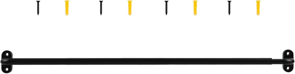 TYRON Adjustable Sash Curtain Rod - 18-30 Inch, 3/8 Inch Diameter for French Doors & Cafe Windows (Black)