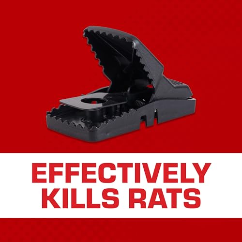 Tomcat Rat Snap Traps - 4 Reusable Traps for Home & Farm Use