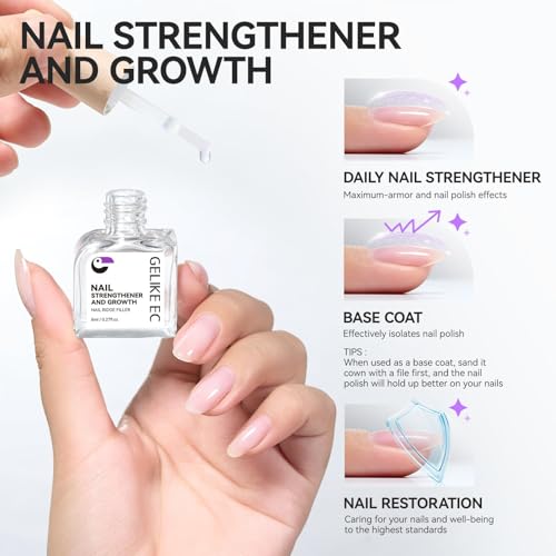 Gelike EC 8-in-1 Nail Ridge Filler & Strengthener for Damaged Nails