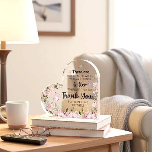 Heart-Shaped Thank You Gift for Women - Acrylic Desk Decor