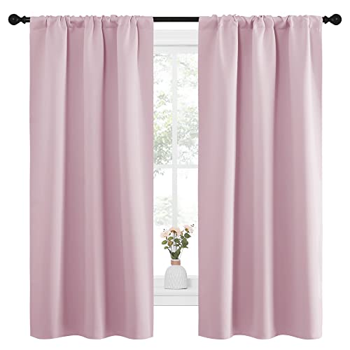NICETOWN Lavender Pink Blackout Curtains - Thermal Insulated Drapes, 34x63 inches, 2 Panels