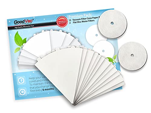 GoodVac Replacement Filter Pack for Filter Queen - 12 Cones & 2 Disc Filters
