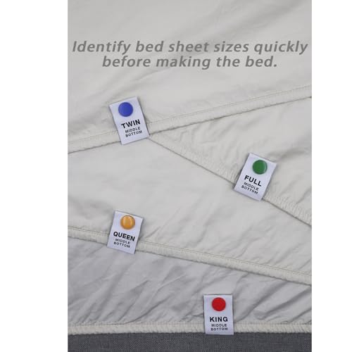 Umttery Bed Sheet Labels, 8-Pack for TWIN/FULL/QUEEN/KING Sizes - Easy Size Identification