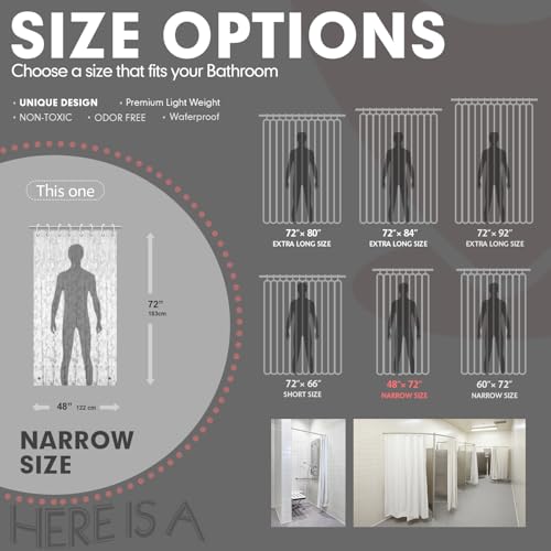 Waterproof 3D Pebble Pattern Shower Curtain Liner with Magnets - 48x72 inches