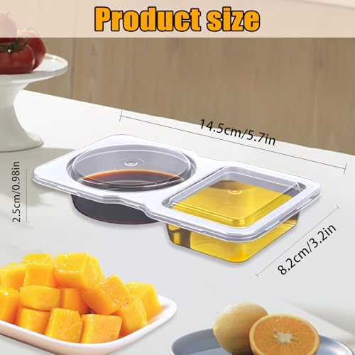 20 Pack Reusable Double-Compartment Snack Containers with Lids
