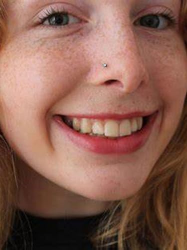 SLVIEKAE Self Nose Piercing Kit with Cubic Zirconia Stud White