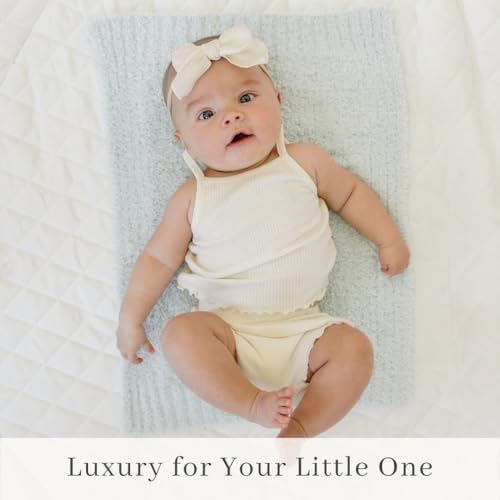 SARANONI Bamboni Baby Blanket | Luxury Plush Super Soft Blanket | Breathable Comfort Infant Baby Blankets for Boys & Girls | Sky Blue, Mini - 15” x 20”