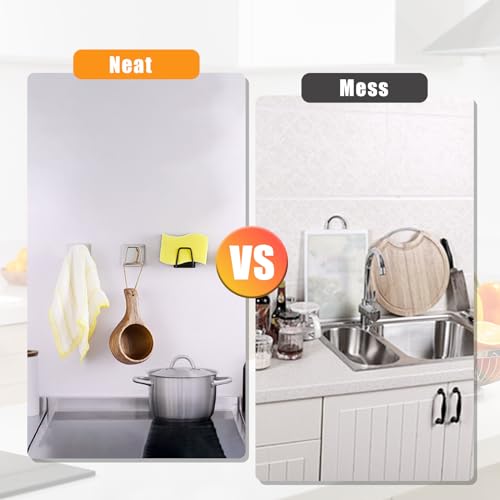 Luckyiren Stainless Steel Sponge Holder - 2 Pack Silver Sink Caddy