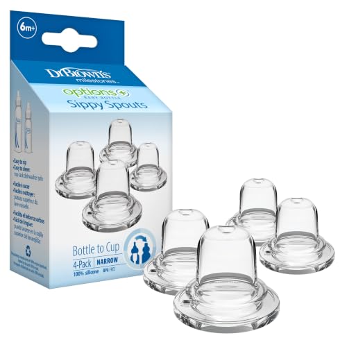 Dr. Brown's Options+ Narrow Sippy Spouts, 4-Pack - Soft Silicone 6m+