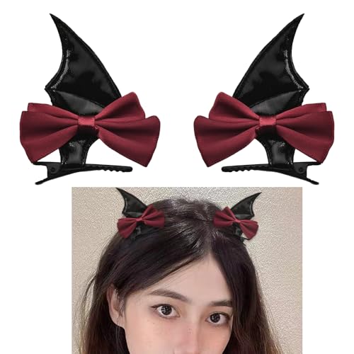 Sisadodo Halloween Bat Bow Hair Clips - 2 Pack Goth Hair Accessories