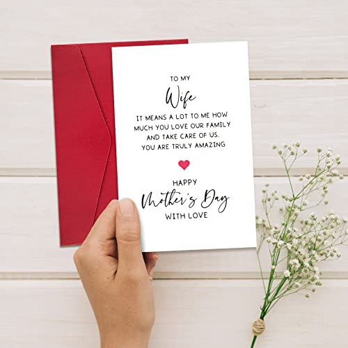 Ogeby Mother's Day Card for Wife - 8x5.3 Inches, Blank Inside