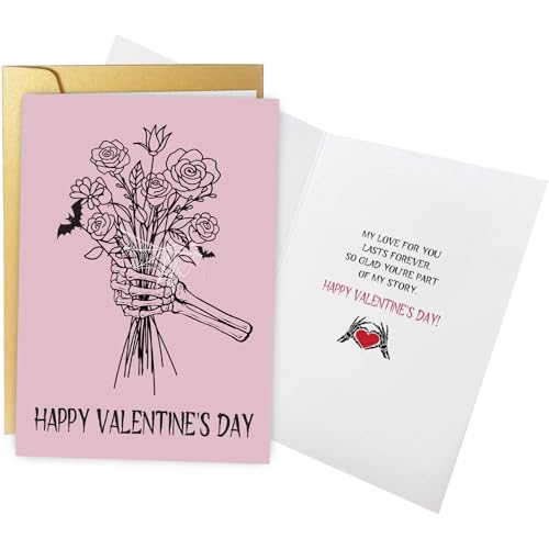 Spercy Gothic Skeleton Valentine's Day Greeting Card
