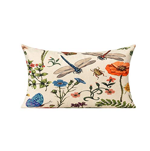 All Smiles 12x20 Floral Throw Pillow Covers - Set of 2 Outdoor Farmhouse Decor