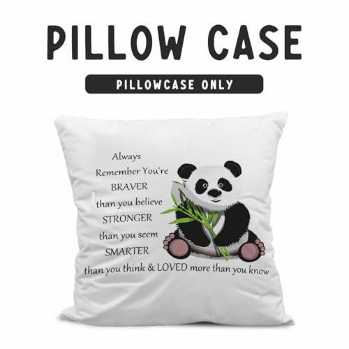 Braver Than You Believe Panda Throw Pillow Cover - 18x18 Inch Flannel Cushion for Home Decor