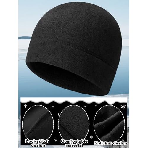3 Pieces Winter Warm Skull Cap Soft Fleece Beanie Hat Thick Windproof Watch Cap Skiing Outdoor Warm Colored for Men Women