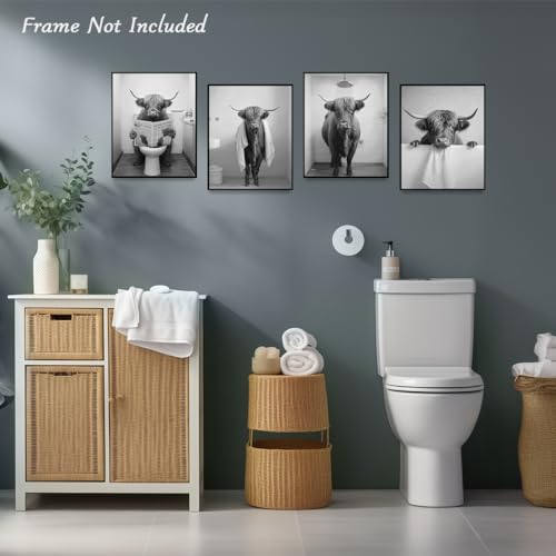 Funny Highland Cow Canvas Print - 8x10 Unframed Wall Art
