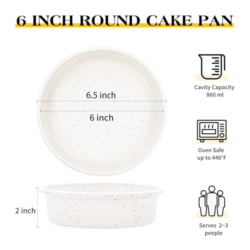 AOTASO 6 Inch Silicone Round Cake Pans, Nonstick Baking Mold Set of 3