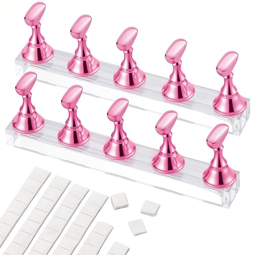 Magnetic Nail Art Practice Holder & Display Stand Set with Putty