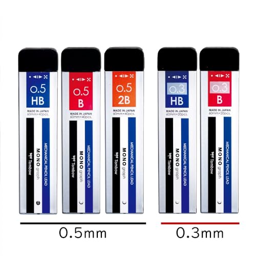 Tombow HB Pencil Lead Monograph MG 0.5mm Pack of 1 - Smooth Writing Core