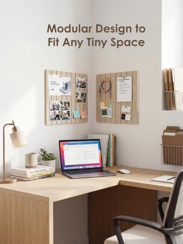 Oatmeal Gray Felt Bulletin Board Tiles - 2 Pack for Small Spaces