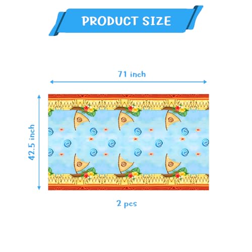 2 Pack Hawaiian Tablecloths for Summer Beach Parties - 42 x 71 inches