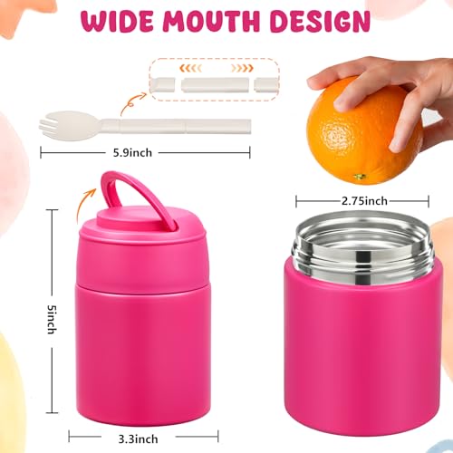 10oz Insulated Food Jar for Kids - Stainless Steel Leak-Proof Lunch Container