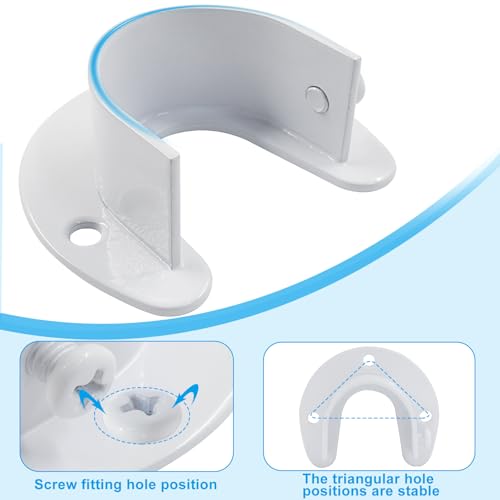 Aoserge 2 Pack White U-Shaped Closet Rod Brackets for 1-1/4 Inch Rods