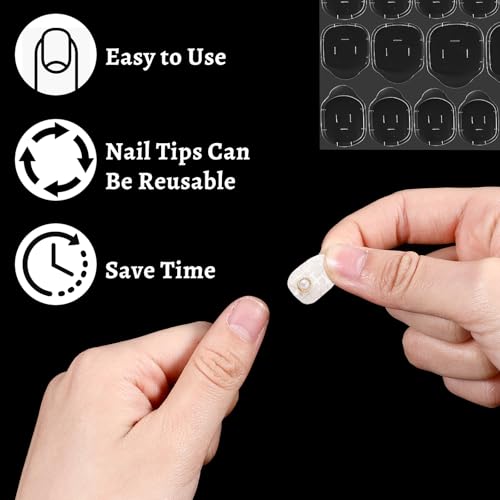Wanmu 720 Pcs Nail Adhesive Tabs Transparent Jelly Glue for Press on Nails