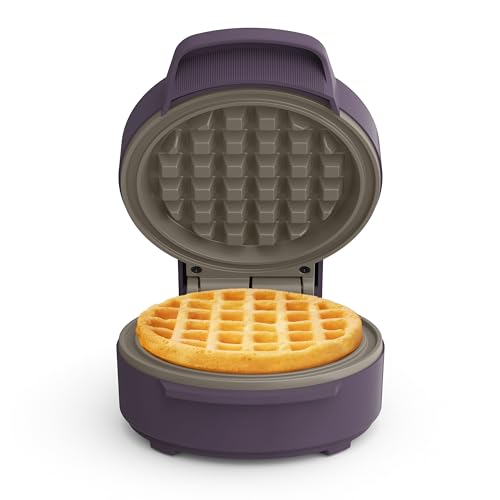 BELLA Plum Stack & Store Mini Waffle Maker - 4-Inch Ceramic Non-Toxic