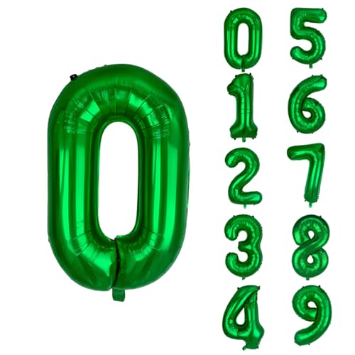 Keyali 40 Inch Number 0 Foil Helium Balloon Green Birthday Party Decor