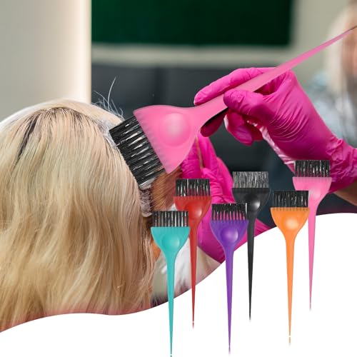 6-Piece Hair Dye Brush Set Professional Color Tint Applicators for Salon and Home Use