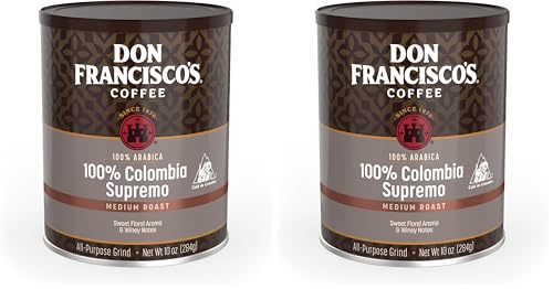 Don Francisco's Colombia Supremo Ground Coffee - 100% Arabica, 10 oz Can, Pack of 2
