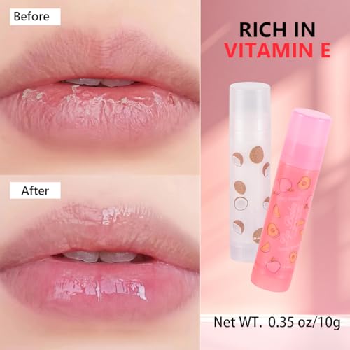Fruit Lip Balm Set 6-Pack Natural Moisturizer with Coconut Oil