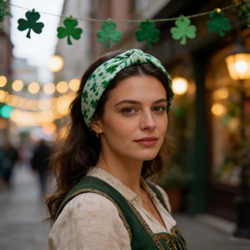 St. Patrick's Day Shamrock Knot Headband Green Hair Accessory