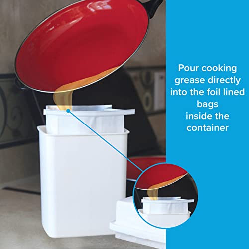 Camco Cooking Grease Storage Bin with Foil Liners - Prevent Clogs
