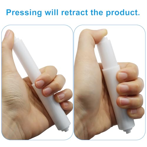 OSVJE Universal Toilet Paper Holder Roller 2 Pack - White Spring Loaded Replacement Rod